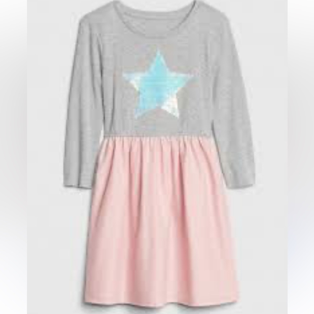 Gap Girls' Grey Top Pink Skirt Star Dress NWOT